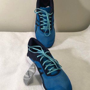 NWT ASICS Women T768N Size 10.5 FUZEX RUSH DIVA Blue White& Navy Sneakers